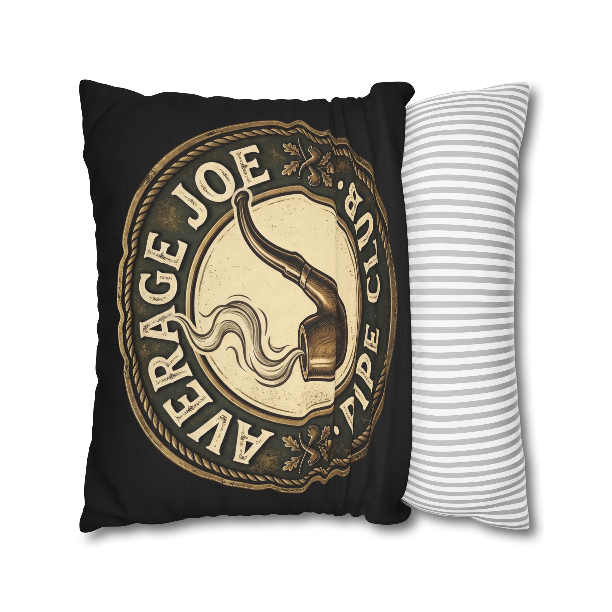 Pipe Club Throw Pillow — "Average Joe" Man Cave Pillow, Dual Sided