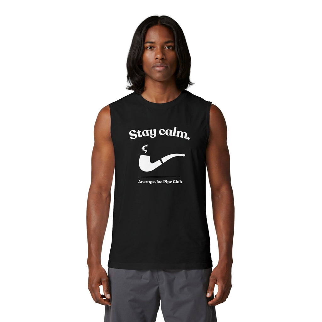 Stay Calm Muscle Tank - Logo on back