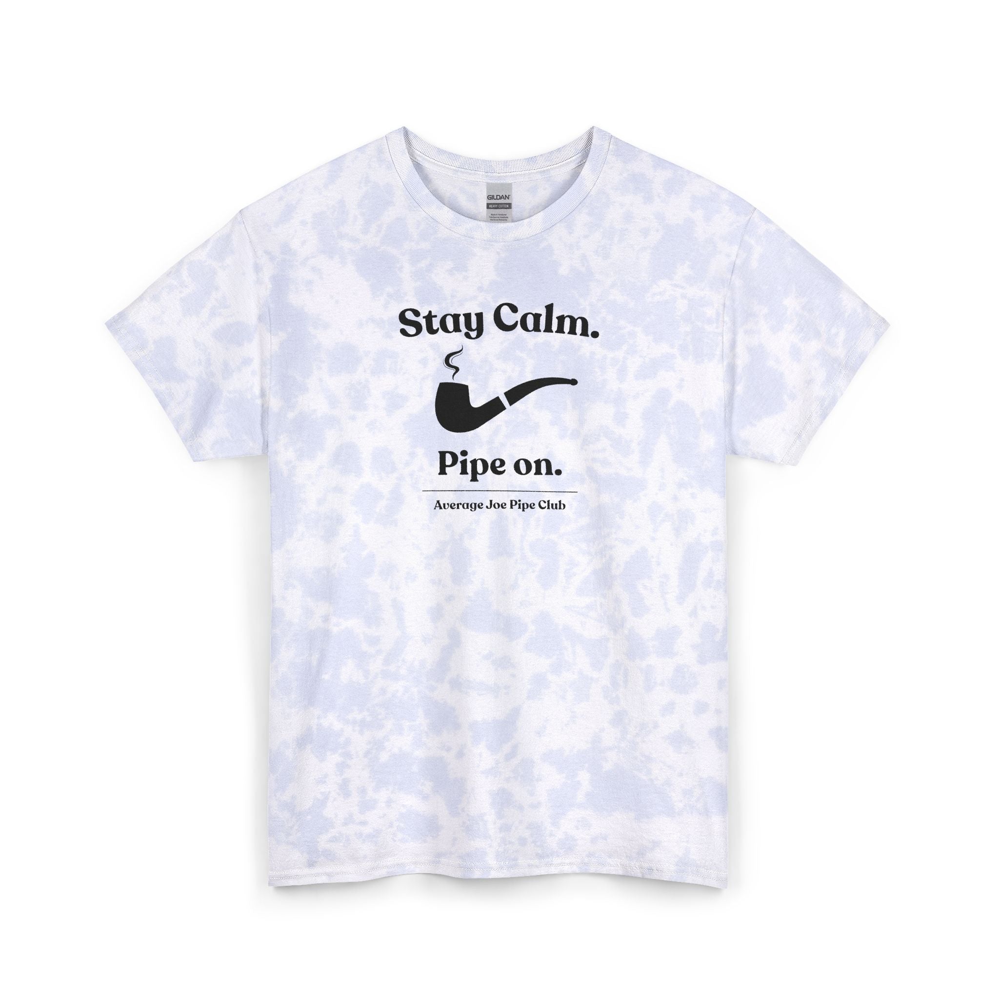 AJPC Tie Dye Tee — "Stay Calm. Pipe On."