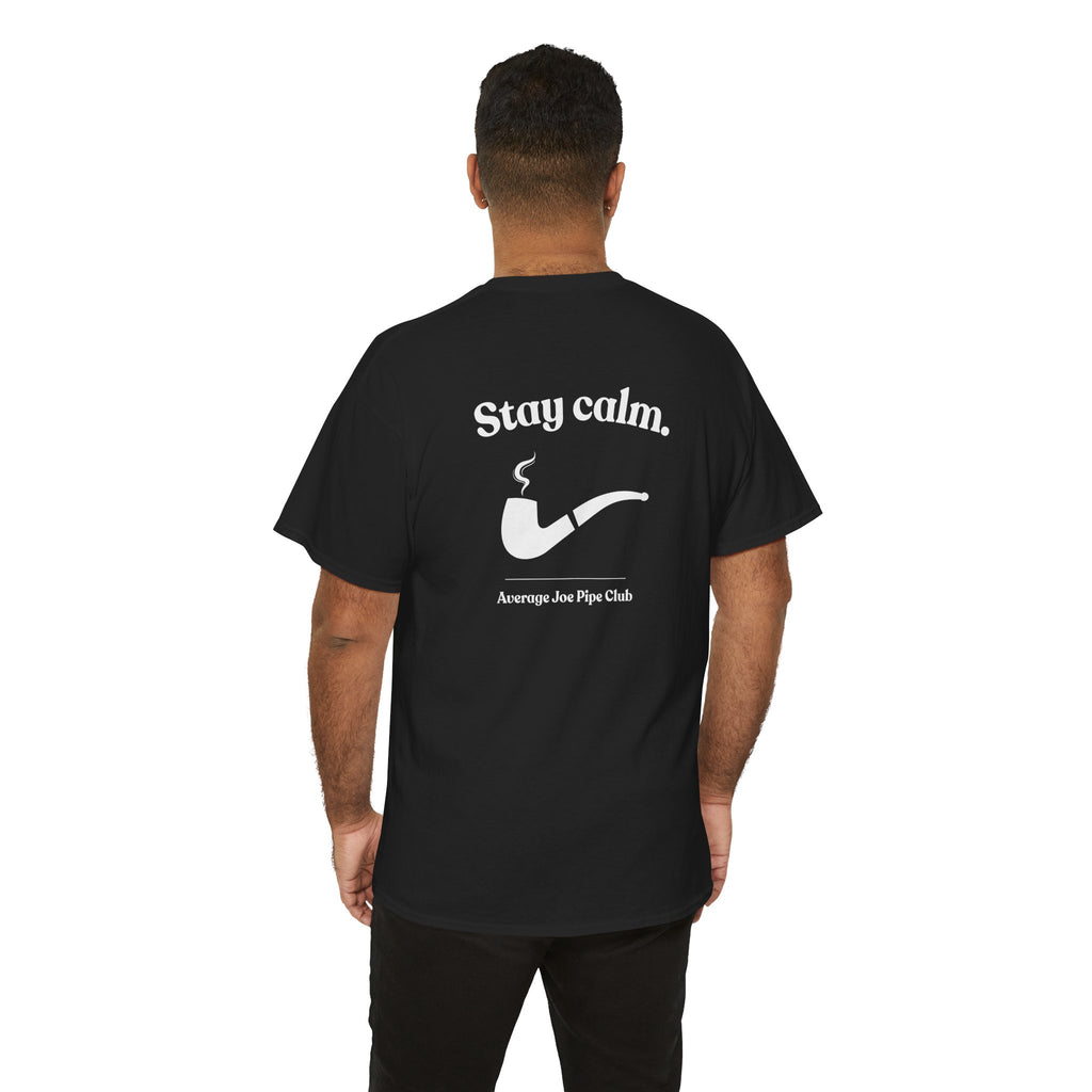 AJPC - Mid-Weight Cotton - Stay Calm Pipe T‑Shirt - Logo on Front - Multiple Colors