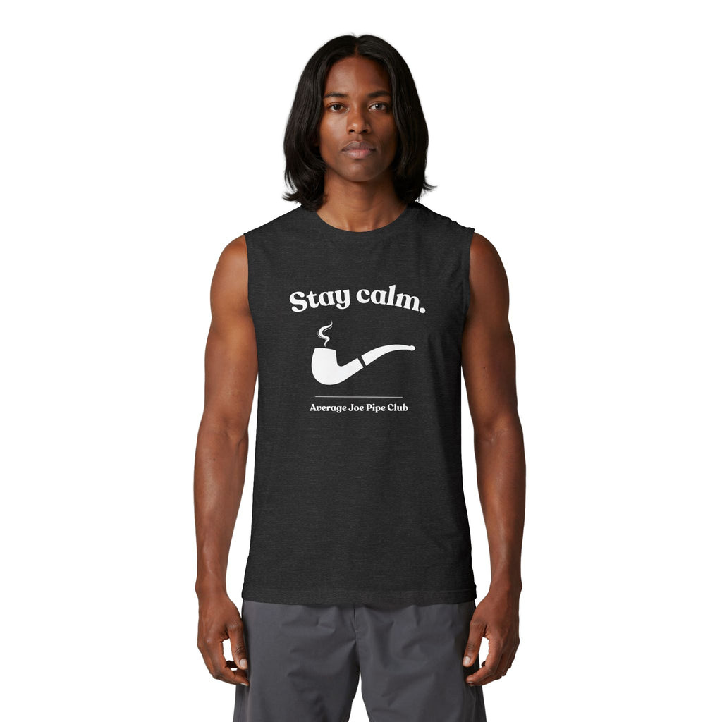 Stay Calm Muscle Tank - Logo on back