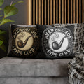 Pipe Club Throw Pillow — "Average Joe" Man Cave Pillow, Dual Sided