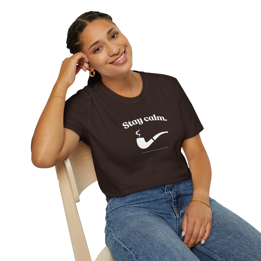 Stay Calm Pipe T-Shirt — Relaxed Smoking Graphic Tee